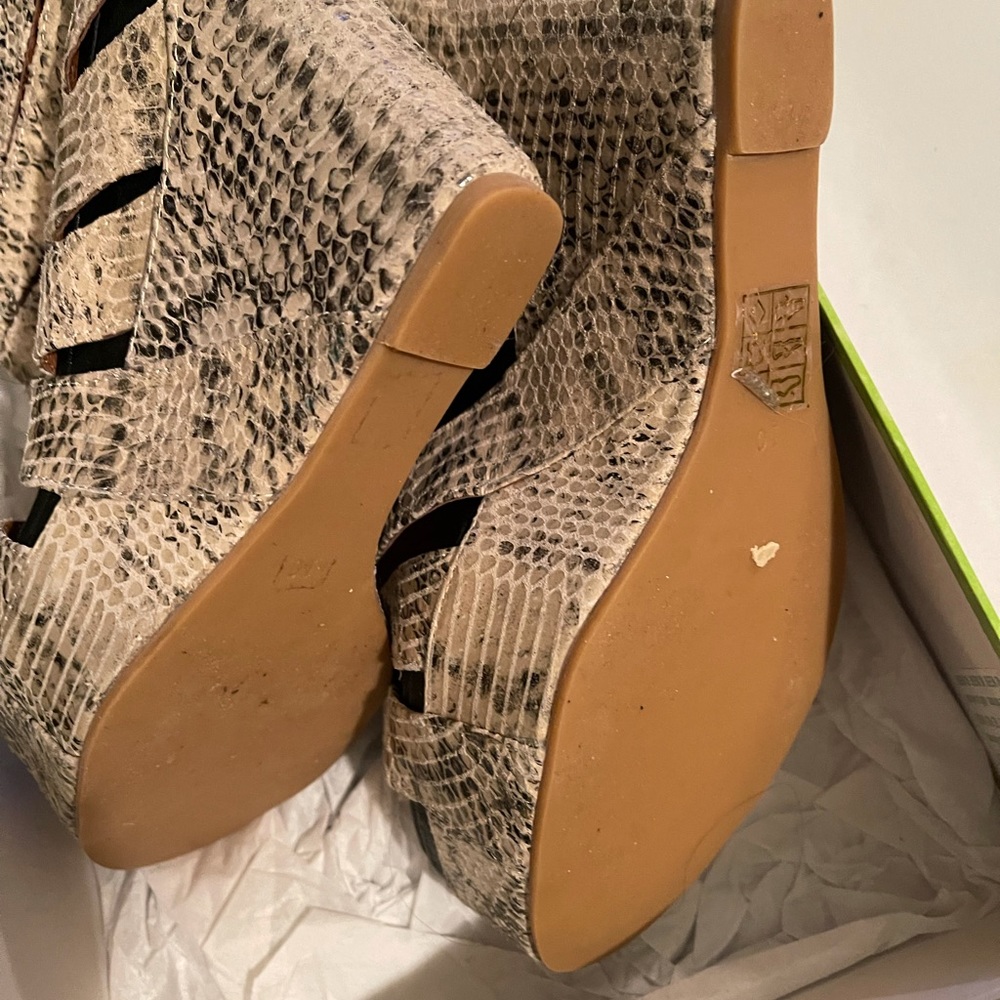 Sam Edelman Python Snakeskin Platform Wedge Shoes - image 4